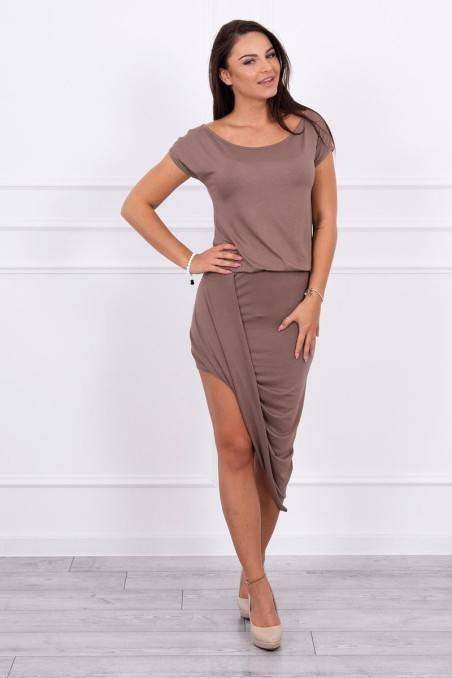 Asymmetric dress cappuccino