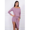 Asymmetric dress, 3/4 sleeve light purple