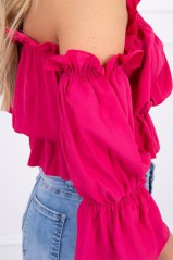 Pink blouse with open shoulders KES-14932-5435