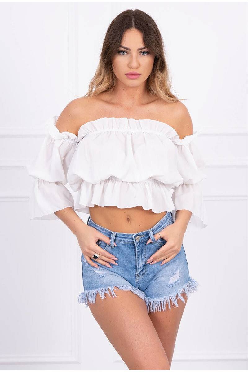 White blouse with open shoulders