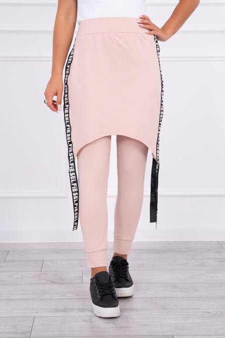 Pants/Suit with selfie lettering dark powdered pink
