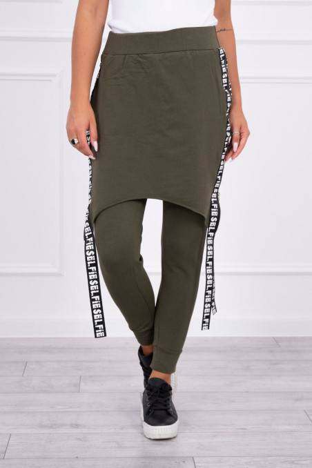 Pants/Suit with selfie lettering khaki