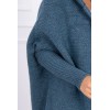 Hooded sweater with batwing sleeve jeans