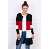 Sweater Cardigan in the straps black+red