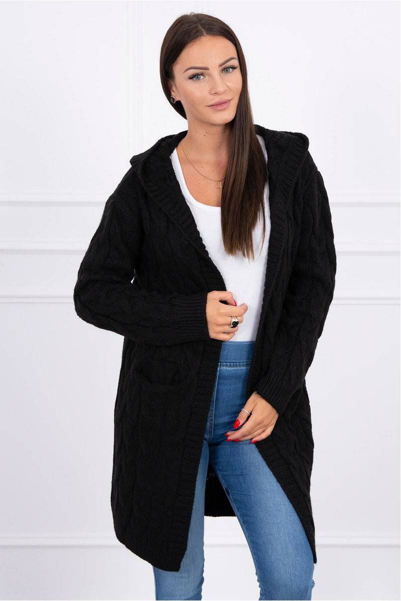 Sweater with hood and pockets black