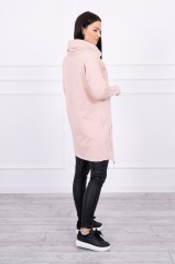 Tunic with envelope front dark powdered pink
