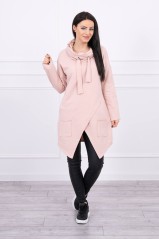 Tunic with envelope front dark powdered pink