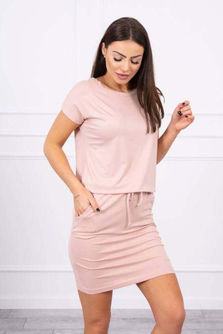 Light pink dress with pockets KES-17554-9074