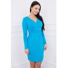 Turquoise dress with a triangular neckline