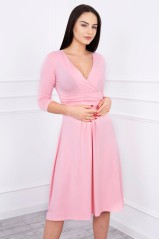 Light pink dress with 3/4 sleeves KES-2530-8314