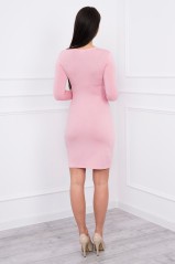 Light pink dress with a triangular neckline KES-2534-8318