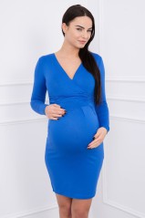 Blue dress with a triangular neckline KES-2536-8318
