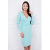 Mint colored dress with a triangular neckline KES-2539-8318