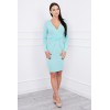 Mint colored dress with a triangular neckline KES-2539-8318