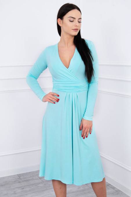 Mint color dress with long sleeves