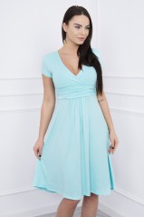 Mint color dress with short sleeves KES-8340-60942