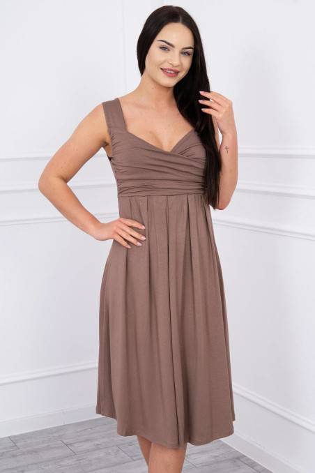 Cocoa color sleeveless dress KES-8419-61063