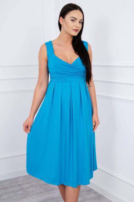 Turquoise dress without sleeves