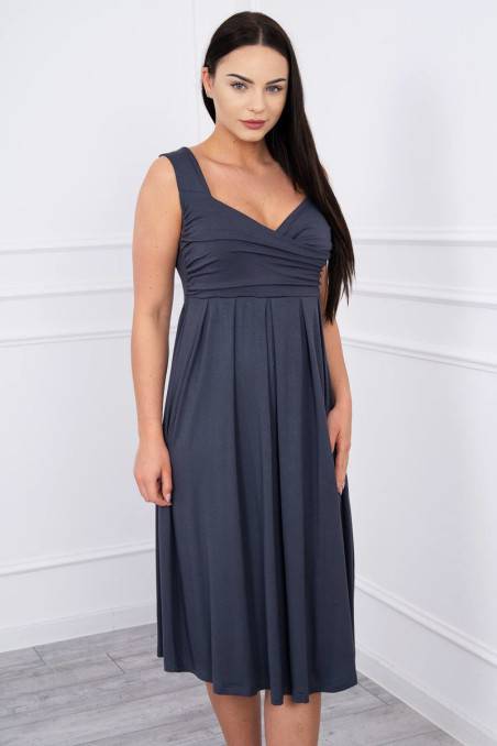 Dark gray sleeveless dress KES-8421-61063