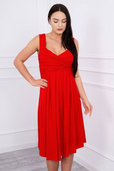 Red sleeveless dress KES-8422-61063