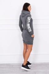 Dark gray hooded dress KES-10038-62072