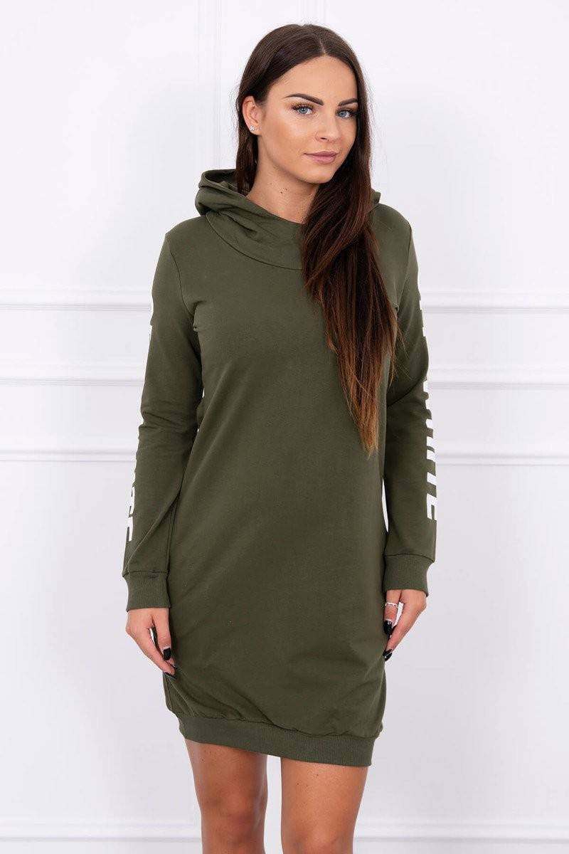 Khaki dress with hood KES-10039-62072