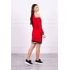 Red dress with open shoulders KES-10399-62182