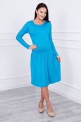 Turquoise dress with long sleeves