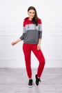 Set with colorful stripes red+gray