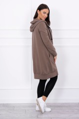 Hooded dress with a hood cappuccino