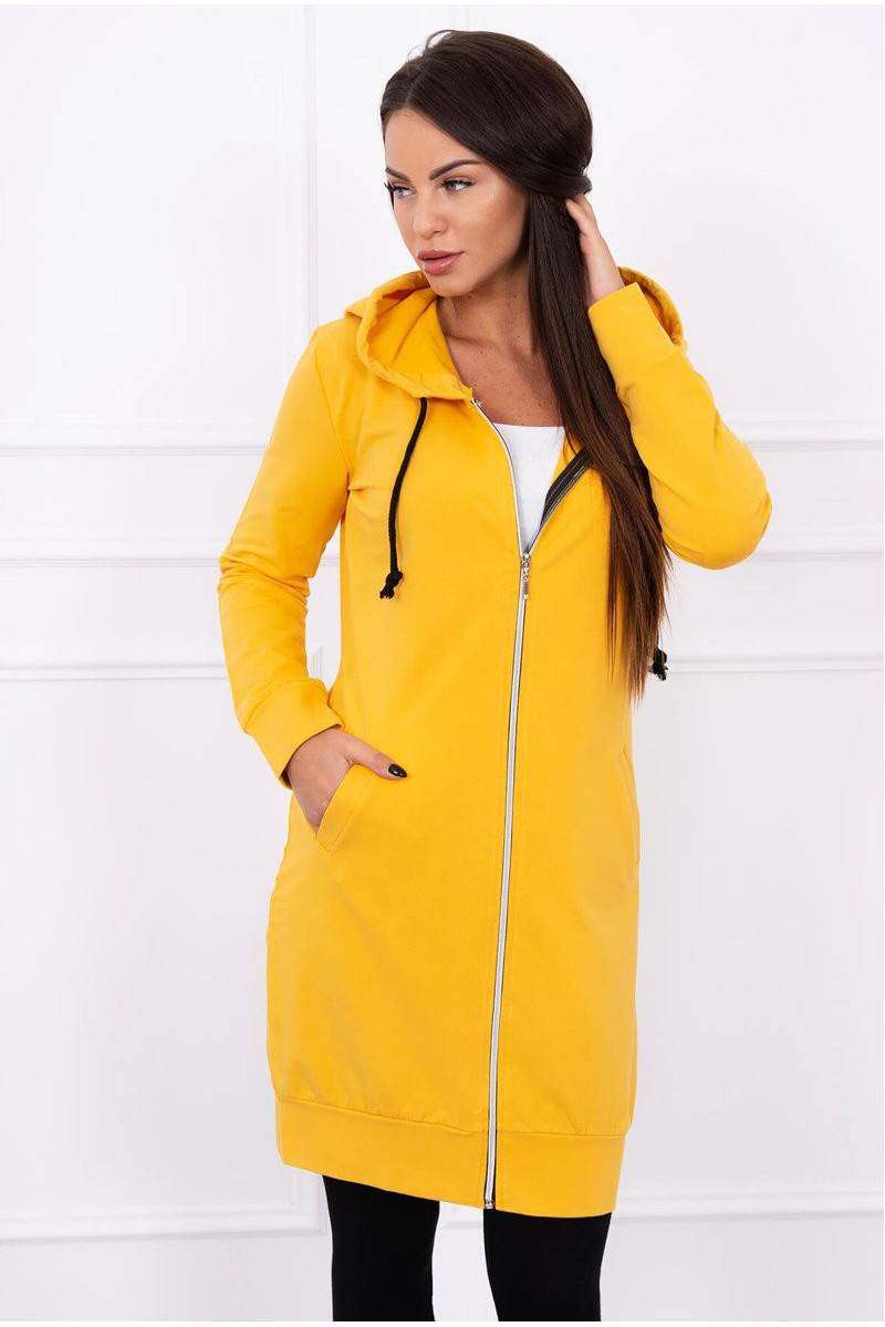 Hooded dress with a hood mustard