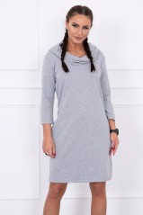 Dress with a hood and pockets gray