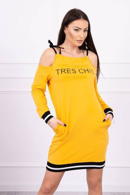 Dress Tres Chic mustard