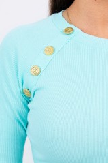 Blouse with decorative buttons mint