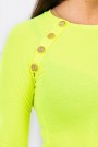 Blouse with decorative buttons yellow neon