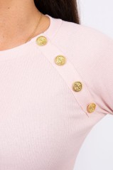 Blouse with decorative buttons powdered pink