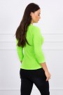 Blouse with decorative buttons green neon