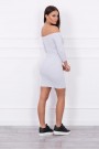 Dress fitted - ribbed light gray