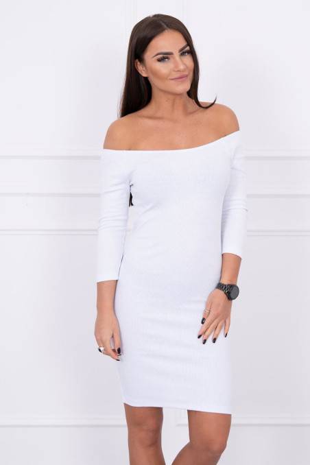Dress fitted - ribbed white