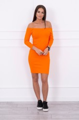 Dress fitted - ribbed orange