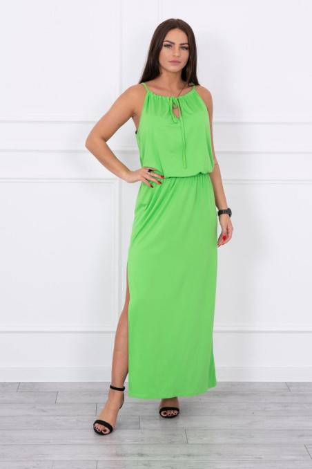 Boho dress with fly green