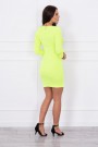 Dress with neckline with buttons yellow neon