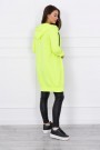 Hooded dress with a hood yellow neon