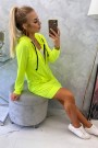 Hooded dress with a hood yellow neon