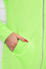 Hooded dress with a hood green neon