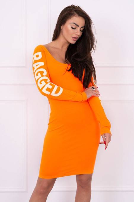 Dress Ragged orange neon