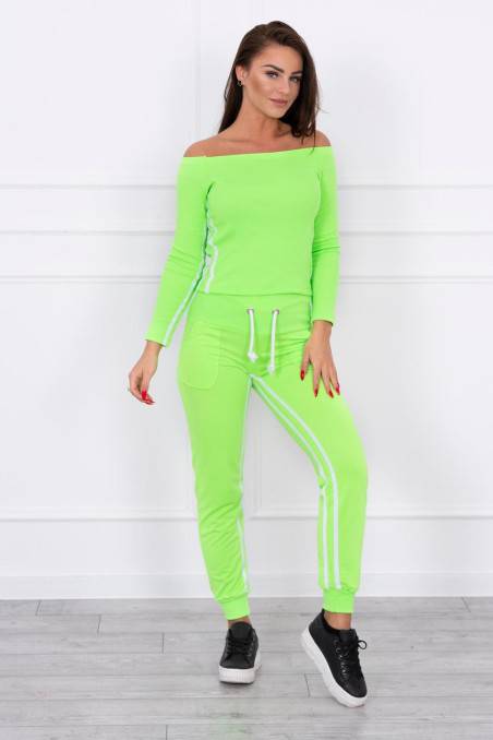 Set with a double stripe green neon