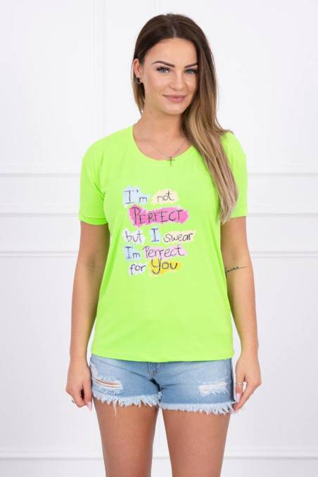 Salad neon blouse with inscriptions