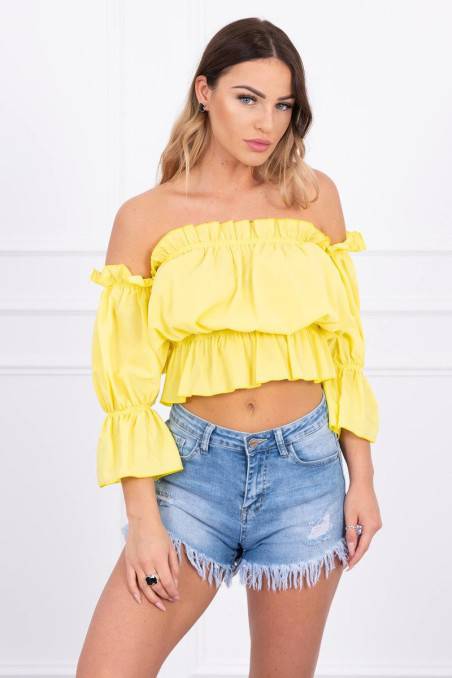 Yellow blouse with open shoulders