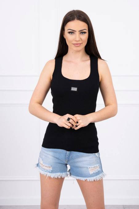 Black sleeveless blouse KES-15011-8986